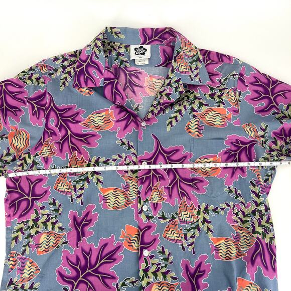 Hilo Hattie Vintage 70s Tropical Underwater Plants Fish Button Up Shirt Size 2XL - Picture 4 of 8